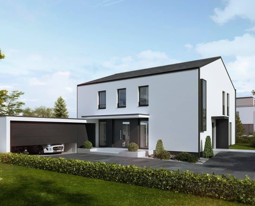 Visualisierung des Zweifamilienhauses am Phönixsee