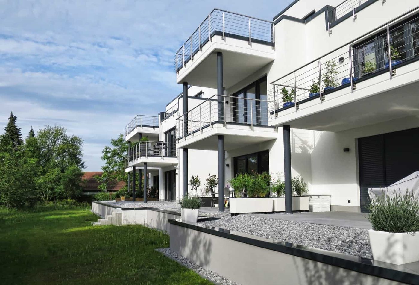 Stadtvillen während der Bauphase